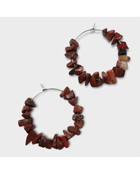 Pendientes aro piedras - Imagen 1