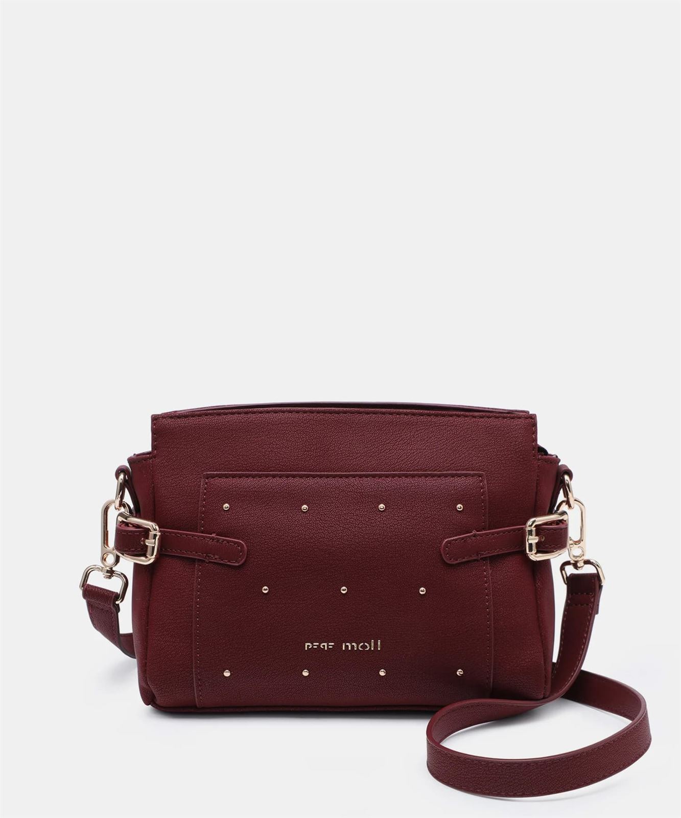 Pepe Moll_ Bolso bandolera tachuelas burdeos - Imagen 1