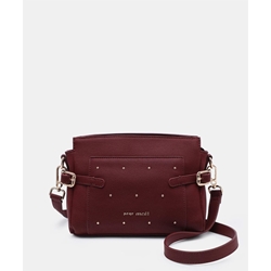 Pepe Moll_ Bolso bandolera tachuelas burdeos - Imagen 1