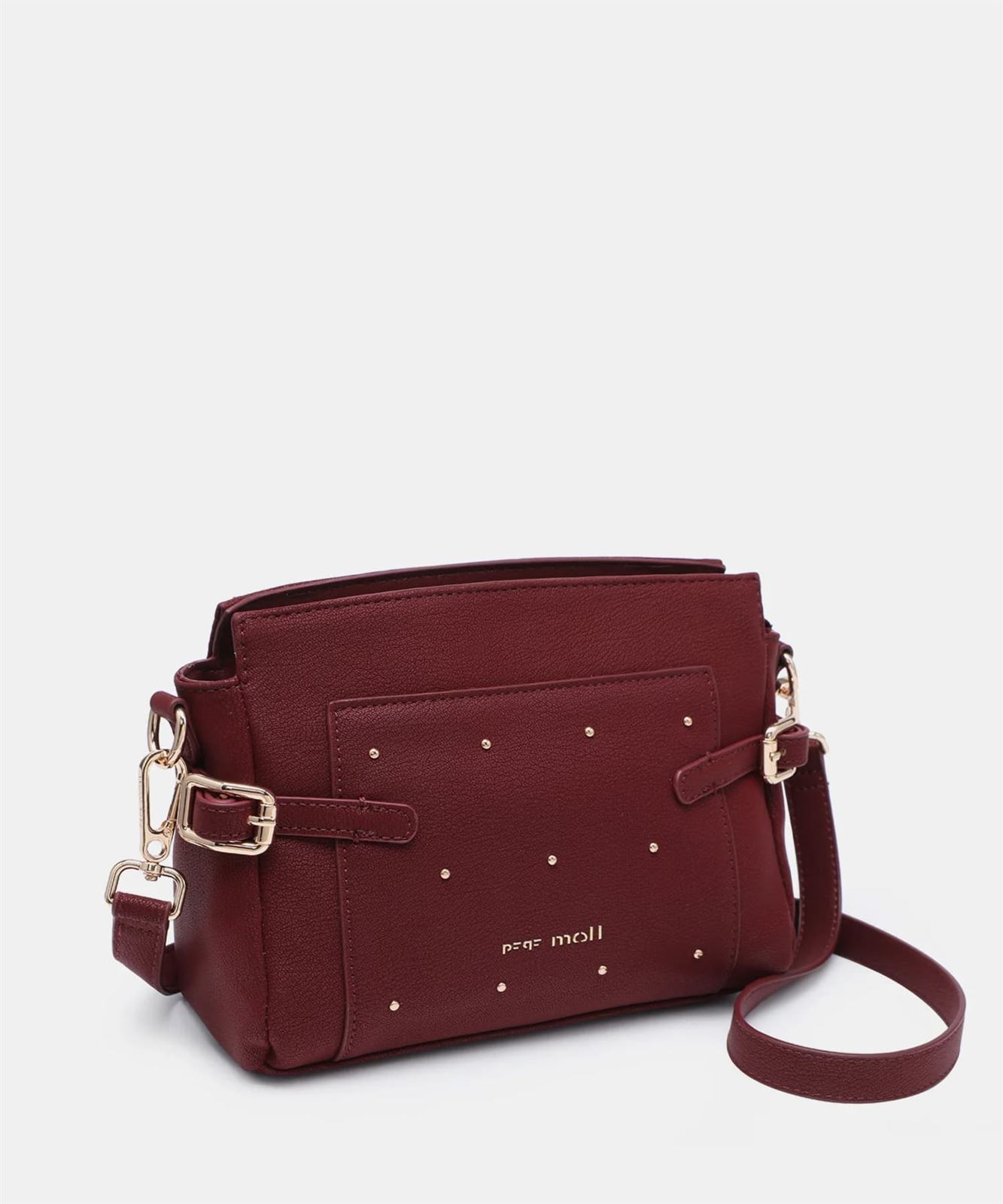 Pepe Moll_ Bolso bandolera tachuelas burdeos - Imagen 2