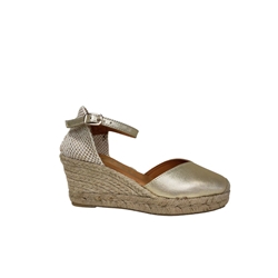 Picón_ Alpargata piel metalizada dorado - Imagen 1