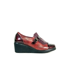 Pitillos- Zapato abotinado con flecos burdeos - Imagen 2