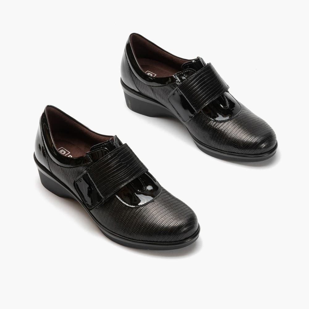 Pitillos-Zapato cuña velcro negro - Imagen 4