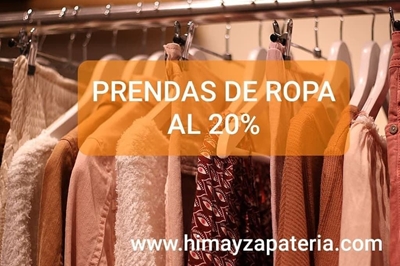 ¡PRENDAS DE ROPA AL 20% DE DESCUENTO!