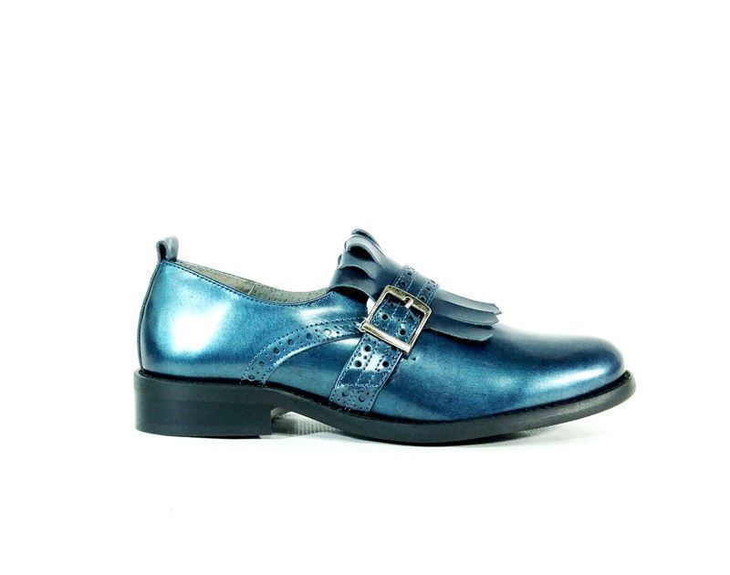 Salonissimos- Zapato azul metalizado mujer - Imagen 2