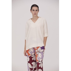 Scorzzo_ Blusa media manga beige - Imagen 1