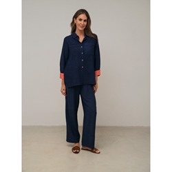 SCORZZO_ Camisa Larga Estampado Demin - Imagen 1