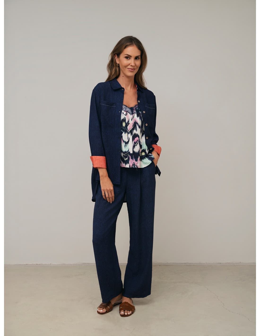 SCORZZO_ Camisa Larga Estampado Demin - Imagen 2