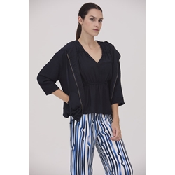 Scorzzo_ Chaqueta capucha en marino - Imagen 1