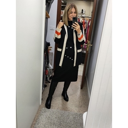 Scorzzo_ Chaqueta tricolor larga con capucha - Imagen 1