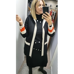 Scorzzo_ Chaqueta tricolor larga con capucha - Imagen 2