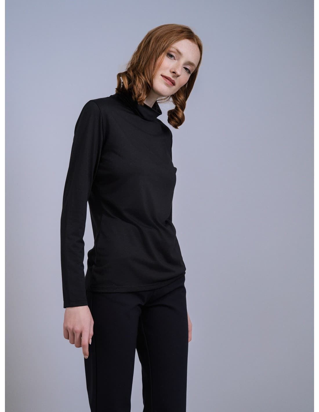 SCORZZO_Jersey básico largo cuello cisne - Imagen 1