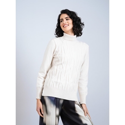 Scorzzo_ Jersey cuello vuelto beige - Imagen 1