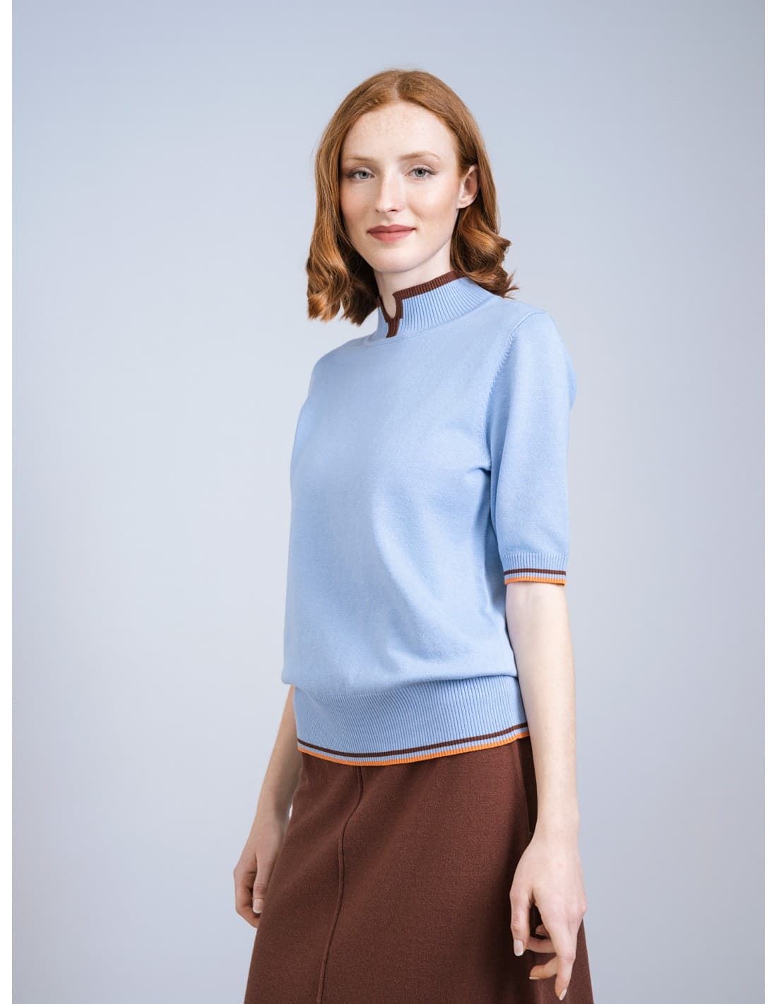 Scorzzo_ Jersey manga corta cuello corte azul - Imagen 2