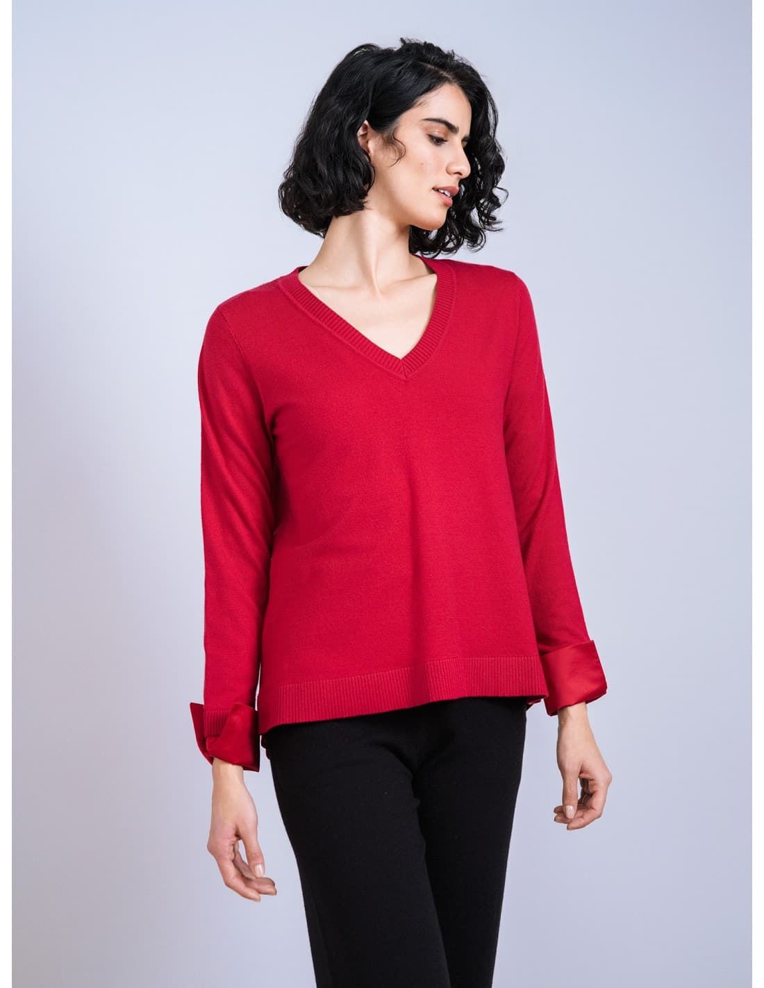 Scorzzo_ Jersey punto combinado satén - Imagen 1