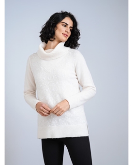 SCORZZO_ Jesey blanco roto cisne lentejuelas - Imagen 1