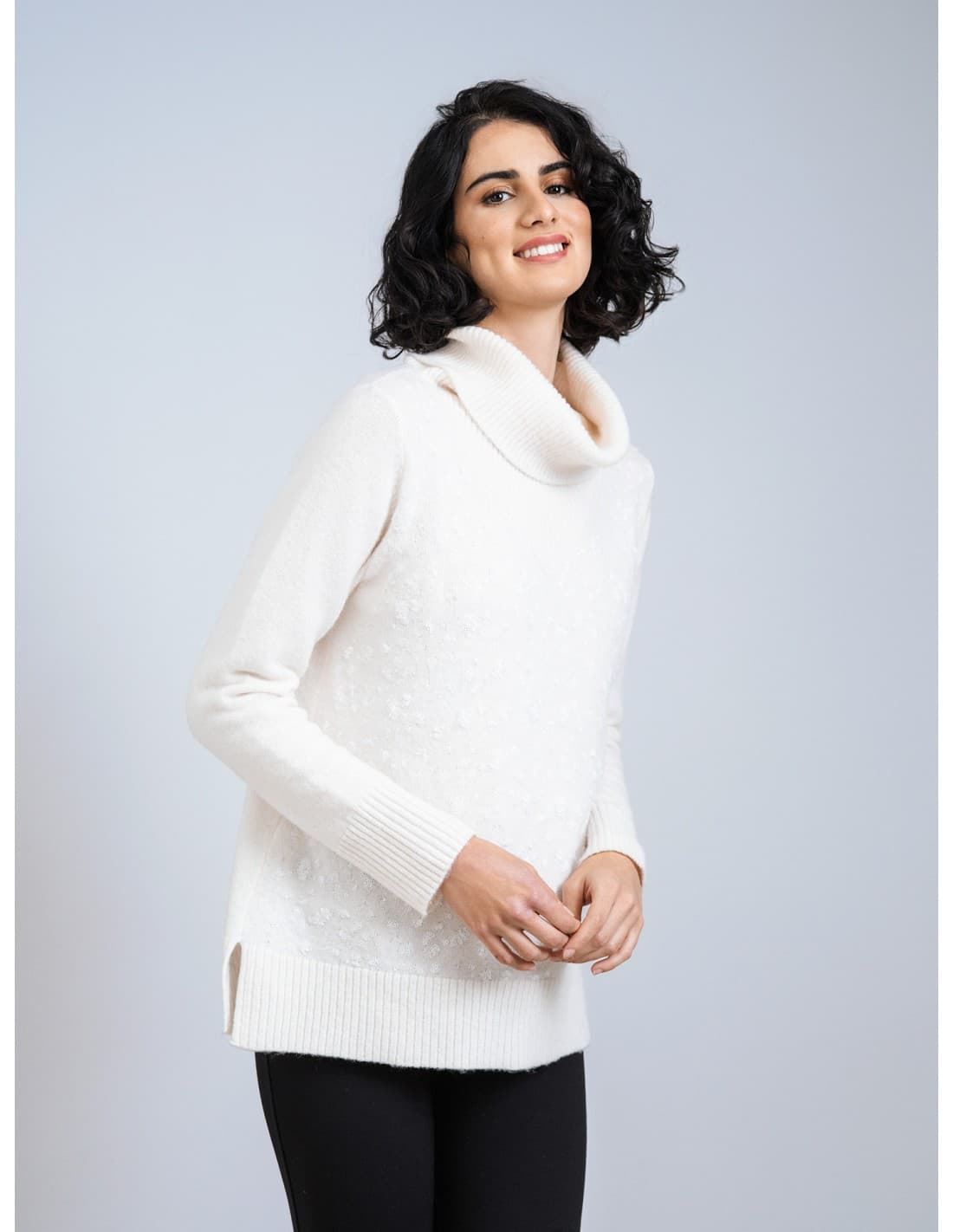 SCORZZO_ Jesey blanco roto cisne lentejuelas - Imagen 2