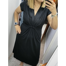 Scorzzo_ Vestido escote nudo en negro - Imagen 2