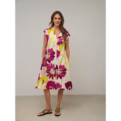 Scorzzo_ Vestido estampado detalle fuelle - Imagen 1