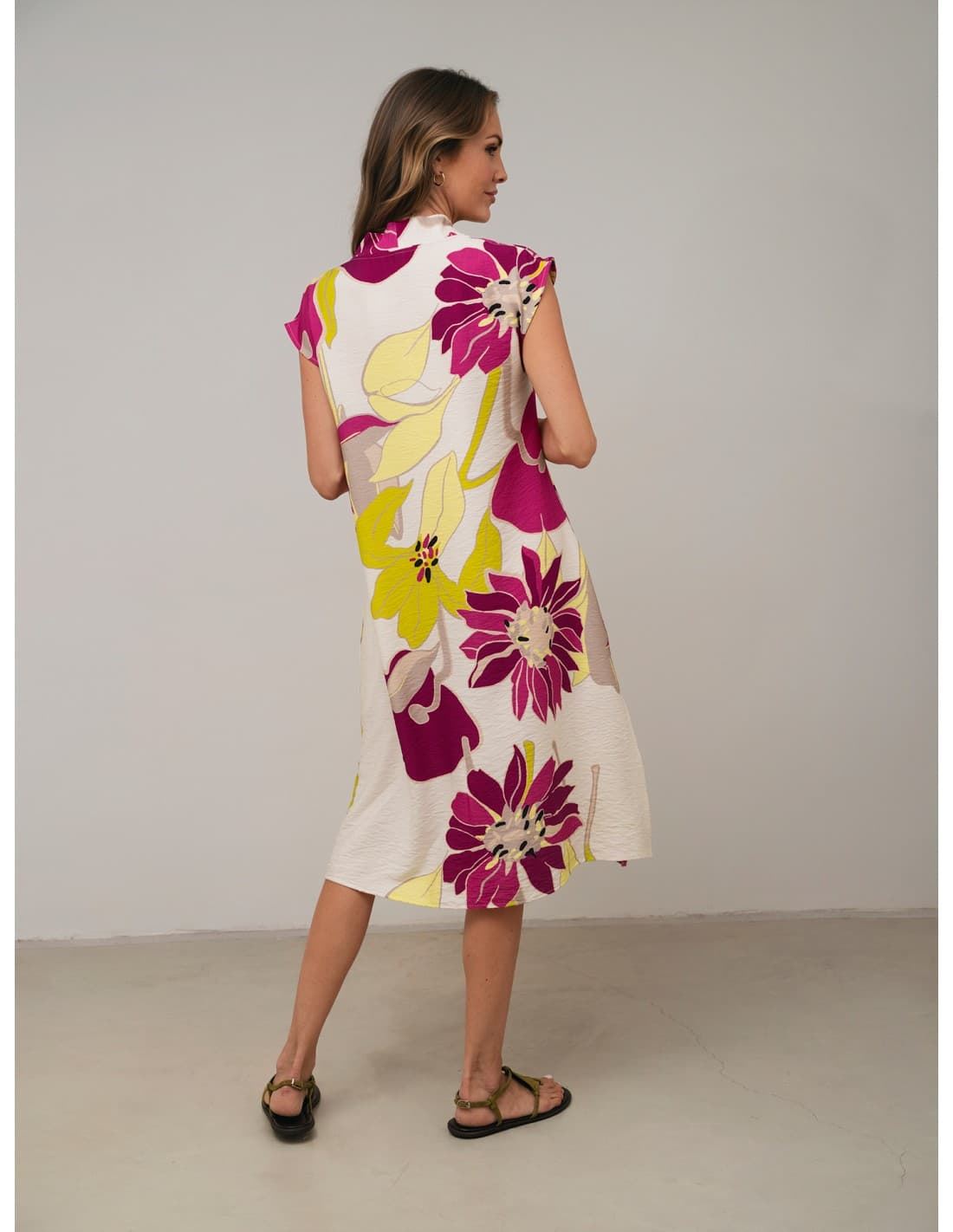 Scorzzo_ Vestido estampado detalle fuelle - Imagen 2