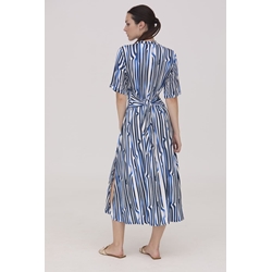 Scorzzo_ Vestido listas marino largo - Imagen 2