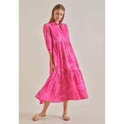 Scorzzo_ Vestido midi estampado volantes - Imagen 1