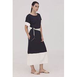 Scorzzo_ Vestido midi marino - Imagen 1
