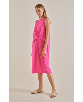 Scorzzo_ Vestido nudo rosa - Imagen 1