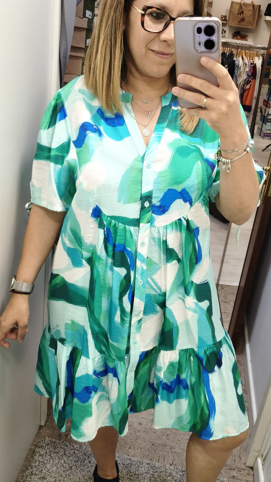 Vestido corto estampado - Imagen 2