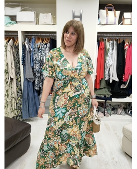 Vestido flores verde - Imagen 2