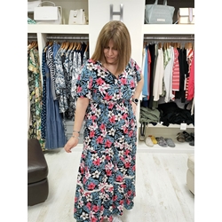 Vestido midi estampado flores - Imagen 2