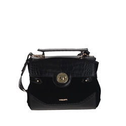 Volum Bags_ Bolso coctail piel negro/cuero - Imagen 2