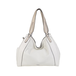 Volum_ Bolso carina de hombro en piel blanco - Imagen 1