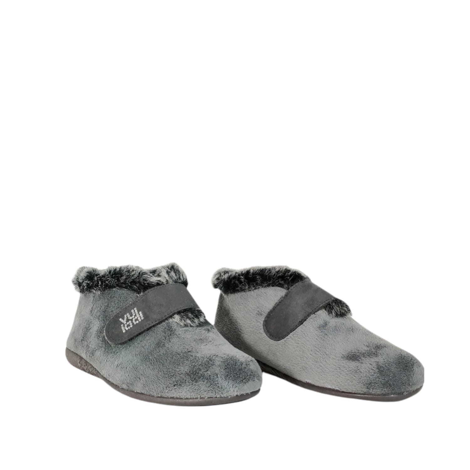 Vul.ladi_ Zapatilla con velcro gris - Imagen 2