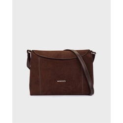 Wonders_ Bolso Lux en serraje marrón y piel negra - Imagen 1