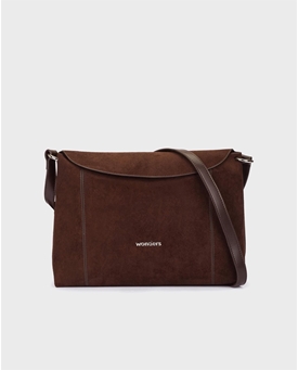Wonders_ Bolso Lux en serraje marrón y piel negra - Imagen 1