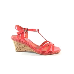 Wonders- Sandalia cuña coral - Imagen 2