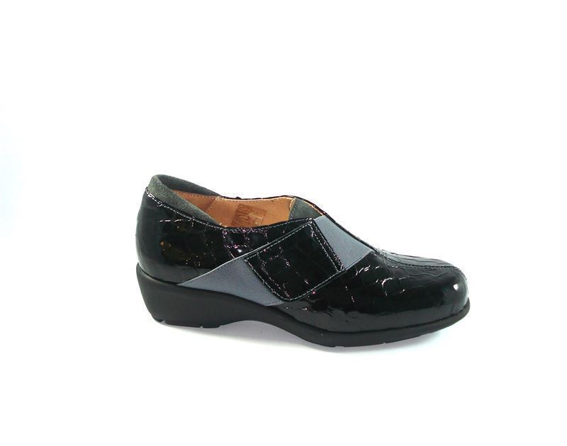 Zapato cuña negro en charol, Comfort Class - Imagen 2