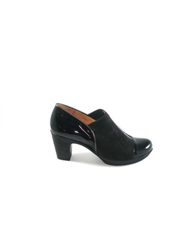 Zapato tacón negro tela/charol, Comfort Class - Imagen 2