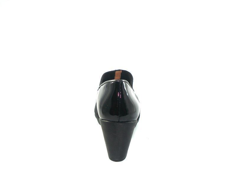 Zapato tacón negro tela/charol, Comfort Class - Imagen 4