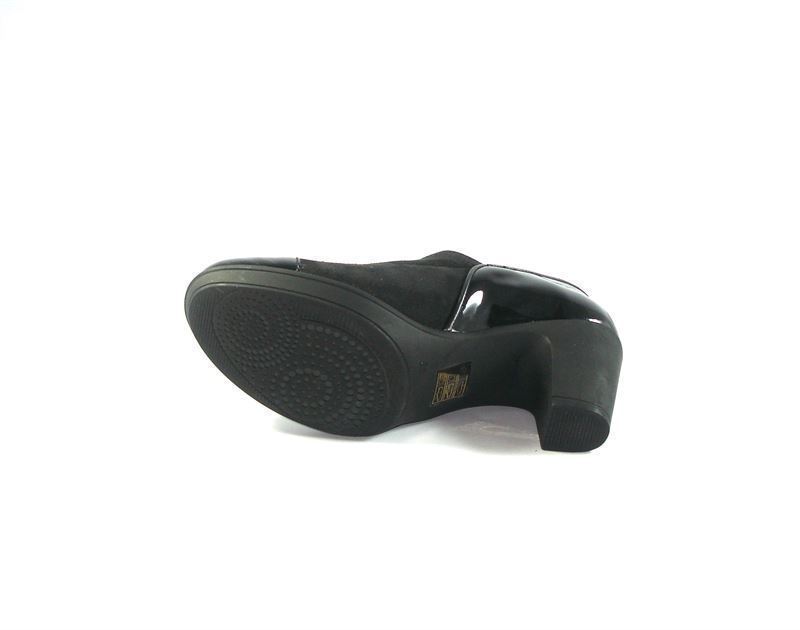 Zapato tacón negro tela/charol, Comfort Class - Imagen 5